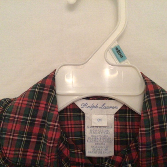 Ralph Lauren infant (6 mos) two piece dress tartan pattern NEW 100% cotton XMAS! - Picture 5 of 5